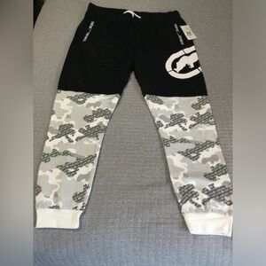 Ecko Unlimited Black w/ White Camo Sweatpants Size XXL EO31G624